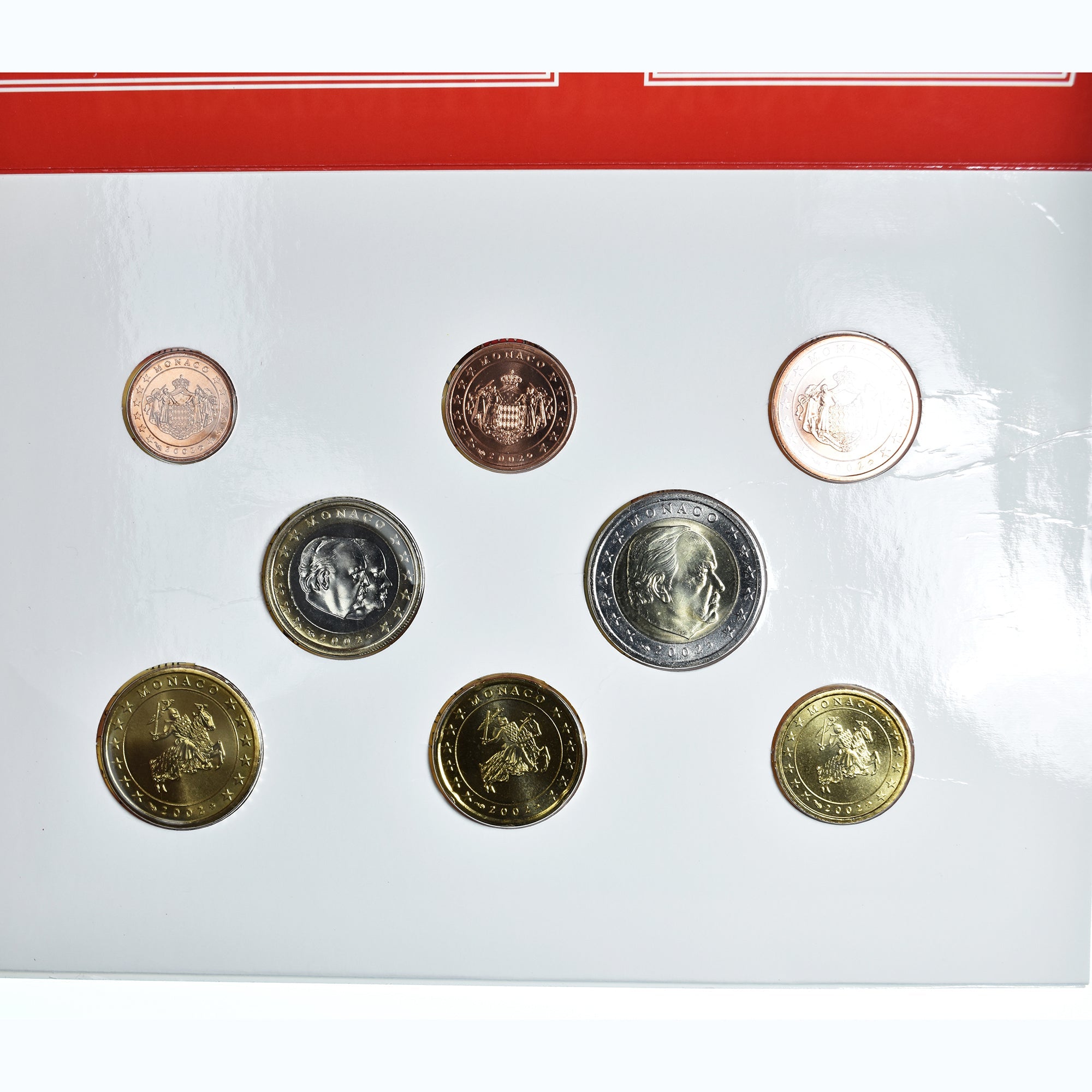 Monako, 
  
  1 cent až 2 eura, 
  
  Rainier III