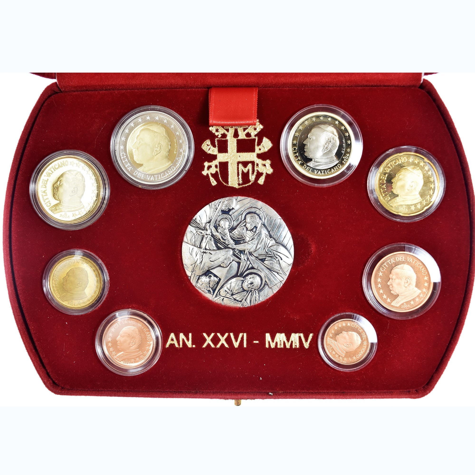 Vatikán, 
  
  1 cent až 2 eura, 
  
  euro set