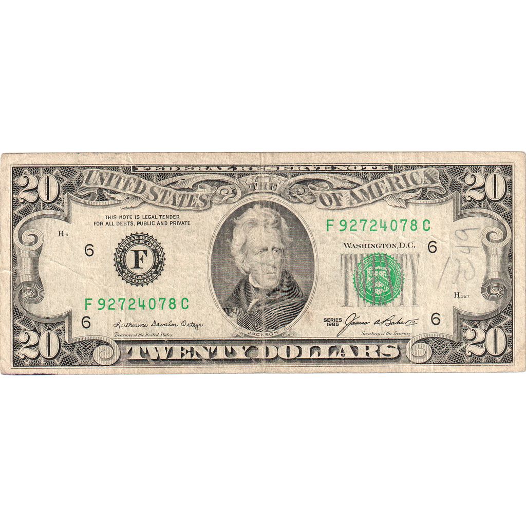 Spojené státy, 
  
  20 dolarů, 
  
  VF(30-35)