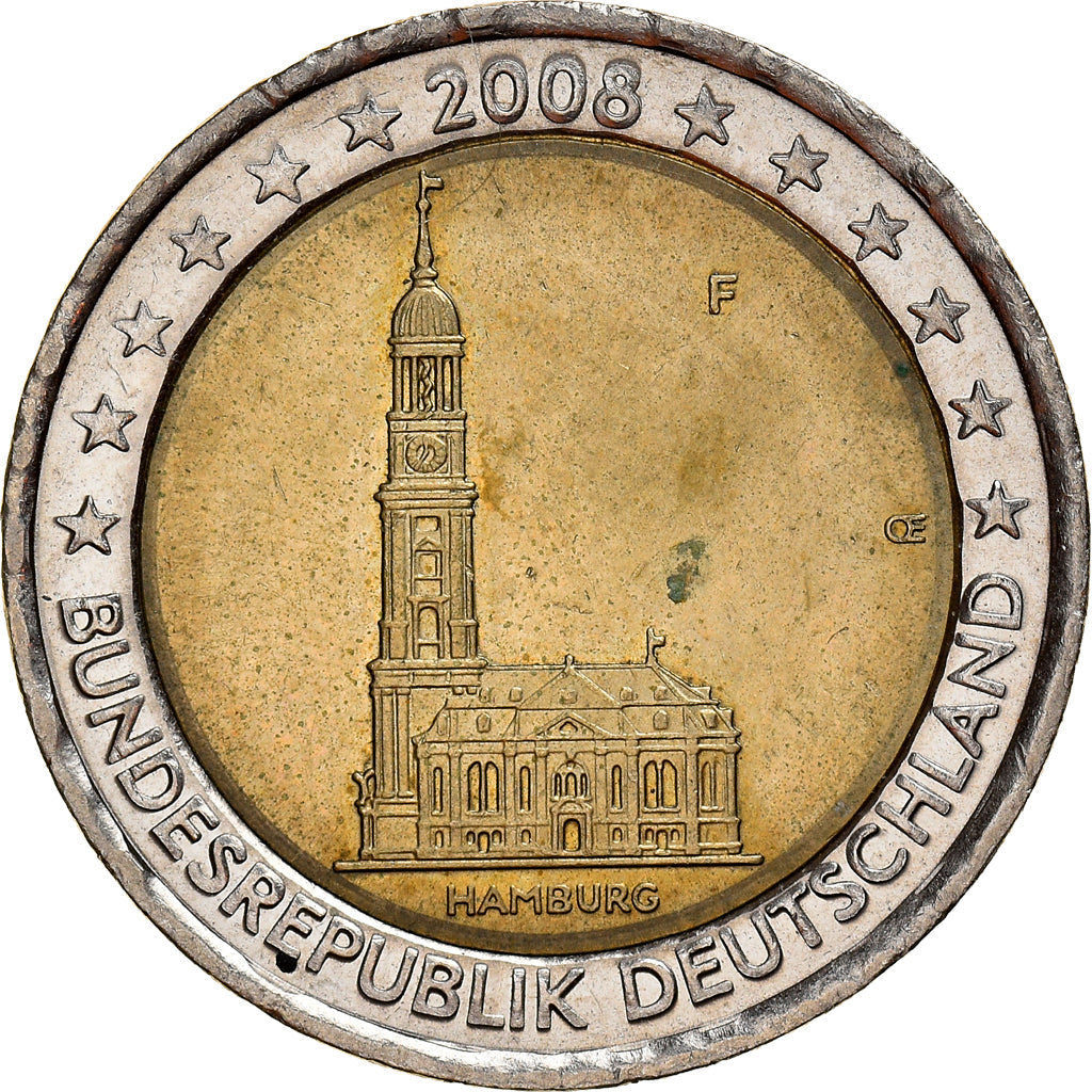 Německo, 
  
  2 eura, 
  
  2008